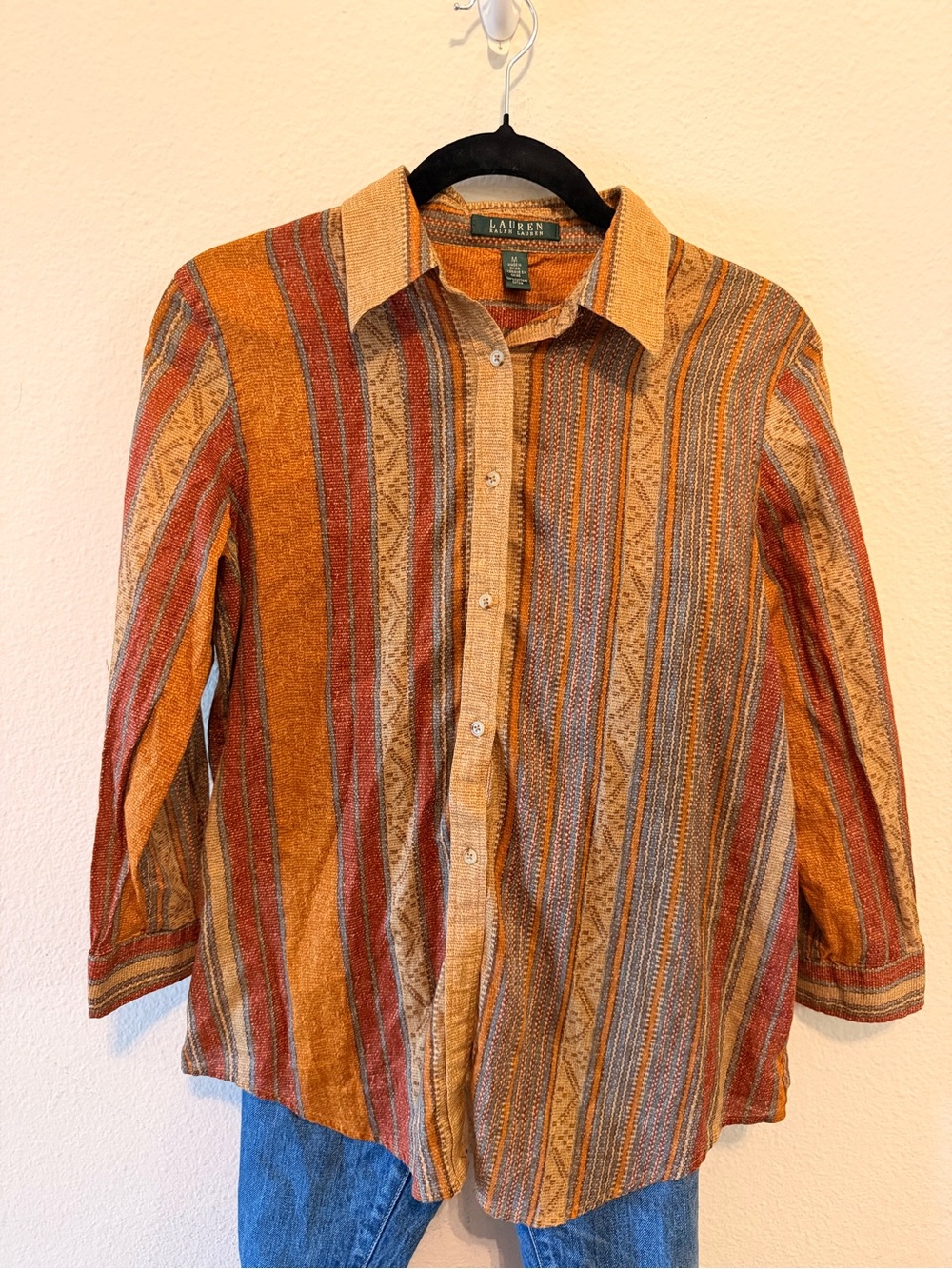 Vintage Lauren Ralph Lauren, Western Striped Button-Up Shirt - Picture 2 of 5